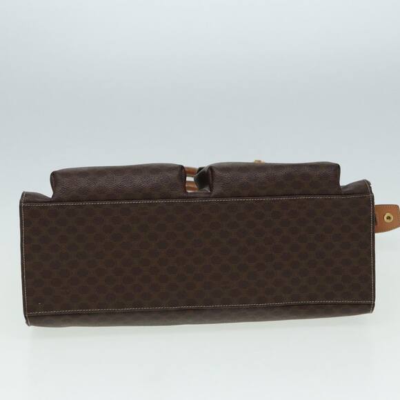 CELINE Macadam Canvas Hand Bag Pvc Leather Brown Gold - Picture 9 of 13